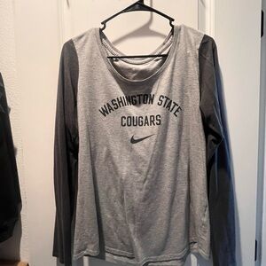 Nike Gray and Black Washington State Long Sleeve Tee